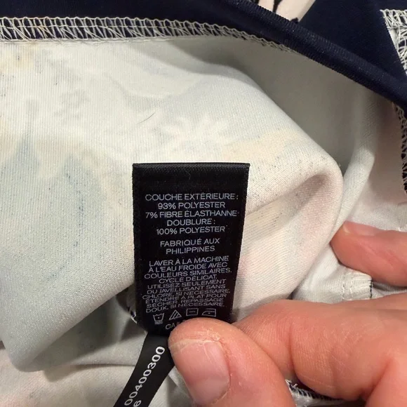 Express Black Midi Dress with Cream Panel and Floral Accents - Picture 9 of 9